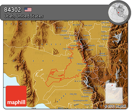 Physical Map of ZIP Code 84302