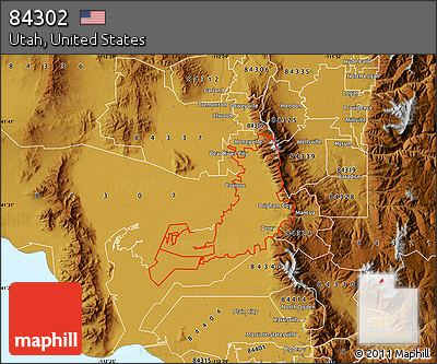 Physical Map of ZIP Code 84302