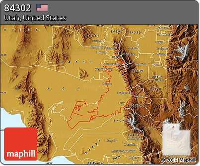 Physical Map of ZIP Code 84302