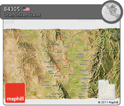 Satellite 3D Map of ZIP Code 84305