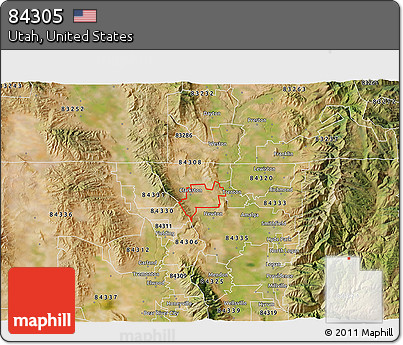 Satellite 3D Map of ZIP Code 84305