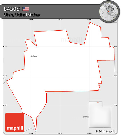Silver Style Simple Map of ZIP Code 84305
