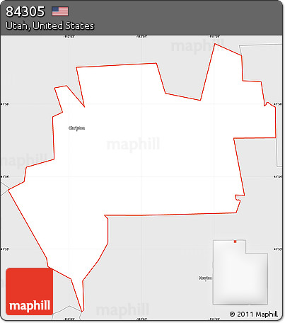 Silver Style Simple Map of ZIP Code 84305