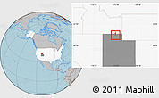 Gray Location Map of ZIP code 84306, highlighted country, highlighted state, hill shading