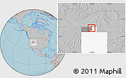 Gray Location Map of ZIP code 84306, highlighted county, highlighted state, hill shading