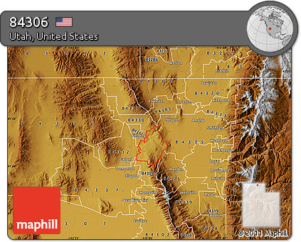 Physical Map of ZIP Code 84306