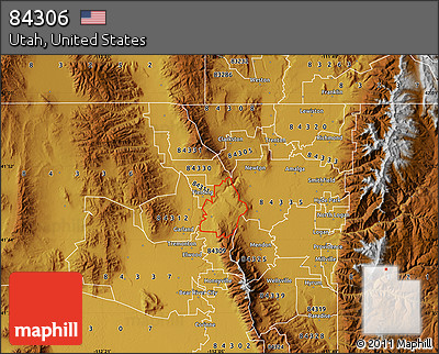 Physical Map of ZIP Code 84306