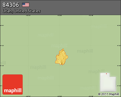 Savanna Style Map of ZIP Code 84306, single color outside