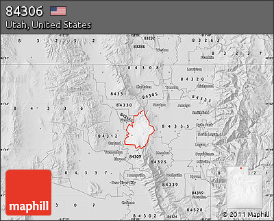 Silver Style Map of ZIP Code 84306