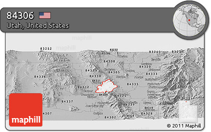 Gray Panoramic Map of ZIP Code 84306