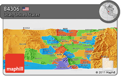 Political Panoramic Map of ZIP Code 84306