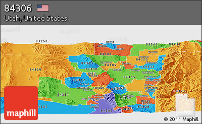 Political Panoramic Map of ZIP Code 84306