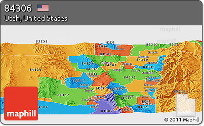Political Panoramic Map of ZIP Code 84306