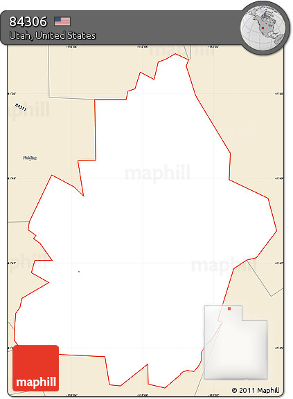 Classic Style Simple Map of ZIP Code 84306