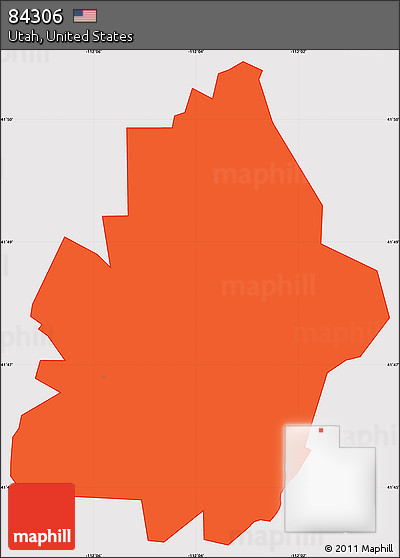 Political Simple Map of ZIP Code 84306, cropped outside