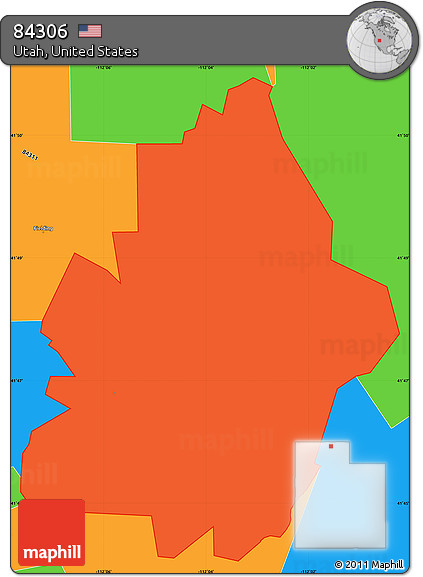 Political Simple Map of ZIP Code 84306