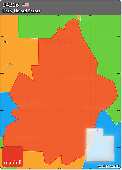 Political Simple Map of ZIP Code 84306