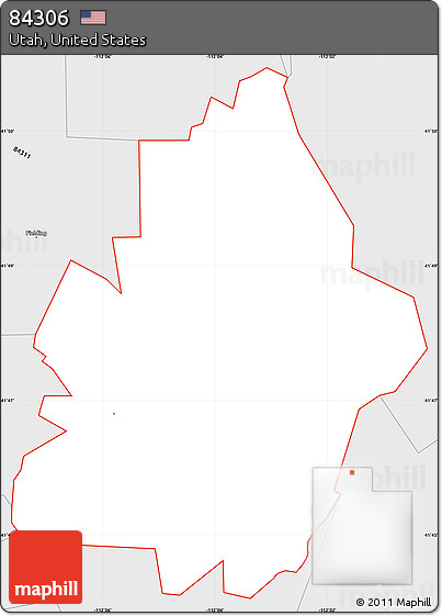 Silver Style Simple Map of ZIP Code 84306