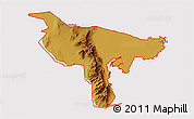 Physical 3D Map of ZIP code 84307, cropped outside