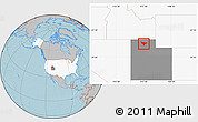 Gray Location Map of ZIP code 84307, highlighted country, highlighted state, hill shading