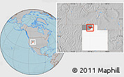 Gray Location Map of ZIP code 84307, highlighted county, highlighted state, hill shading