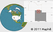 Satellite Location Map of ZIP code 84307, highlighted country, highlighted state