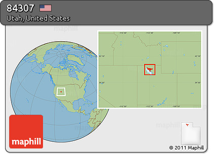 Savanna Style Location Map of ZIP Code 84307