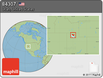 Savanna Style Location Map of ZIP Code 84307