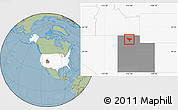 Savanna Style Location Map of ZIP code 84307, highlighted country, highlighted state, hill shading