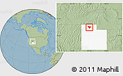 Savanna Style Location Map of ZIP code 84307, highlighted state, hill shading
