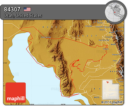 Physical Map of ZIP Code 84307