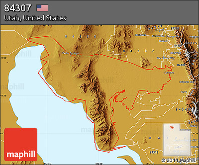 Physical Map of ZIP Code 84307