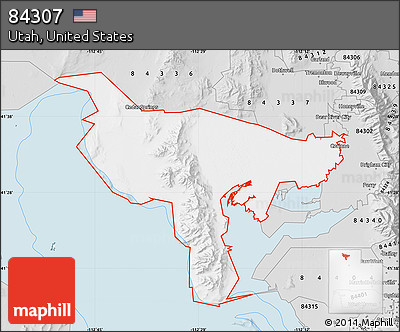 Silver Style Map of ZIP Code 84307