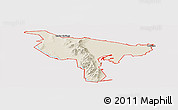 Shaded Relief Panoramic Map of ZIP code 84307, cropped outside