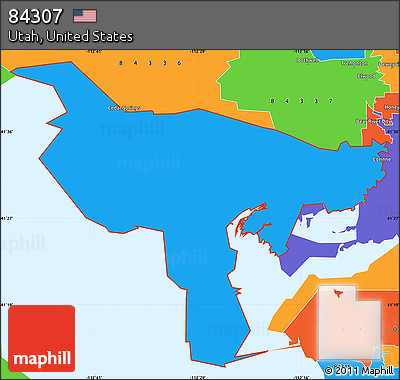 Political Simple Map of ZIP Code 84307