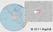 Gray Location Map of ZIP code 84309, highlighted county, hill shading