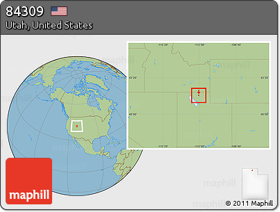Savanna Style Location Map of ZIP Code 84309