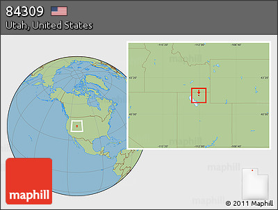 Savanna Style Location Map of ZIP Code 84309