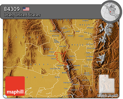 Physical Map of ZIP Code 84309