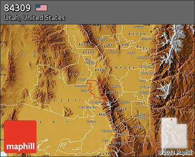 Physical Map of ZIP Code 84309