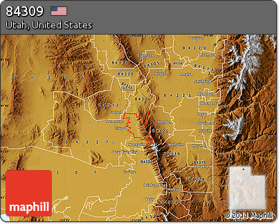 Physical Map of ZIP Code 84309