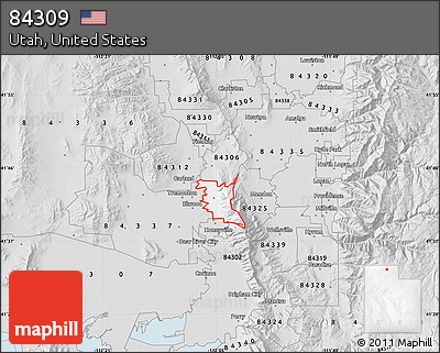 Silver Style Map of ZIP Code 84309