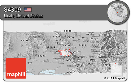 Gray Panoramic Map of ZIP Code 84309