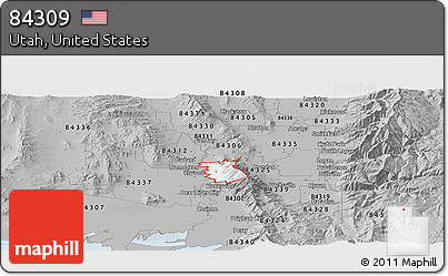 Gray Panoramic Map of ZIP Code 84309