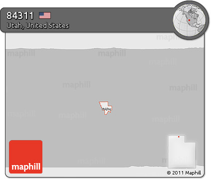 Gray 3D Map of ZIP Code 84311, single color outside