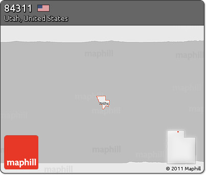 Gray 3D Map of ZIP Code 84311, single color outside