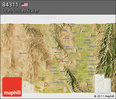 Satellite 3D Map of ZIP Code 84311