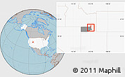 Gray Location Map of ZIP code 84311, highlighted country, highlighted county, hill shading