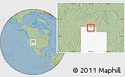 Savanna Style Location Map of ZIP code 84311, highlighted state, hill shading