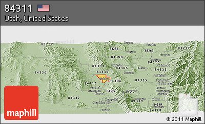 Savanna Style Panoramic Map of ZIP Code 84311